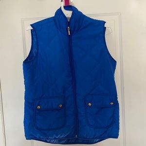 Royal Blue Quilted Vest with Gold Details